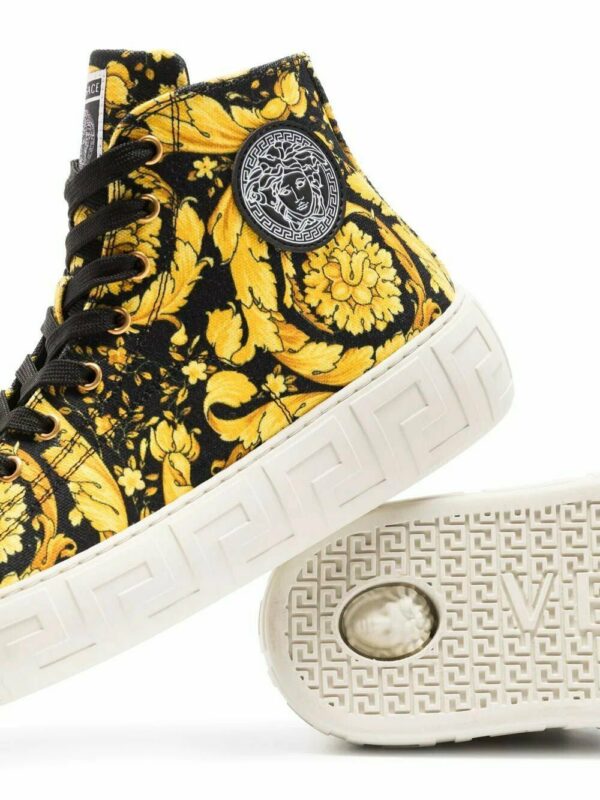 Versace baroque print high-top sneakers