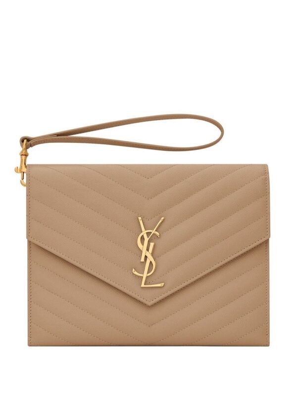 Saint Laurent  quilted logo-plaque clutch bag