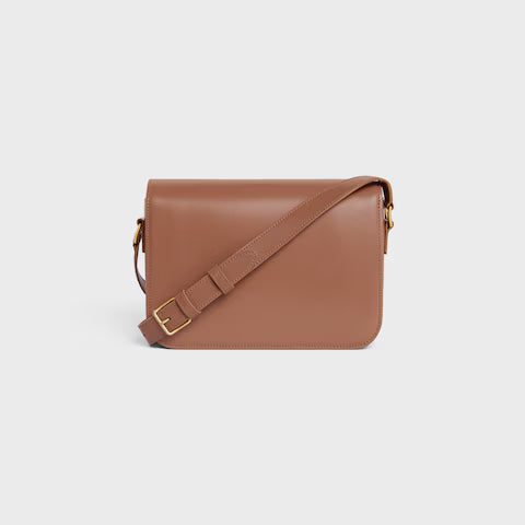 187363BF4-18BU_3_SPR23.jpg CELINE CLASSIQUE TRIOMPHE BAG IN shiny calfskin