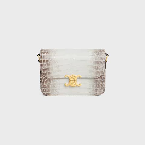 187364FPN-02VG_1_SS24_P2_W.jpg CELINE CLASSIQUE TRIOMPHE BAG in Niloticus Crocodile