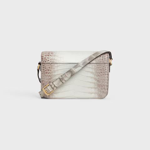187364FPN-02VG_3_SS24_P2_W.jpg CELINE CLASSIQUE TRIOMPHE BAG in Niloticus Crocodile