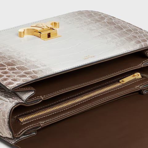 187364FPN-02VG_4_SS24_P2_W.jpg CELINE CLASSIQUE TRIOMPHE BAG in Niloticus Crocodile