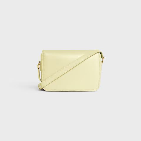 188423BF4-11LY_2_SS24_P1_W.jpg CELINE Teen Triomphe Bag in shiny calfskin