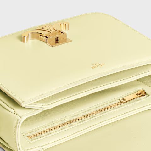 188423BF4-11LY_3_SS24_P1_W.jpg CELINE Teen Triomphe Bag in shiny calfskin