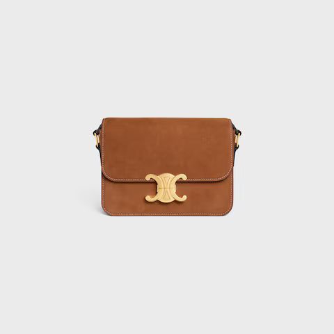 188423GR5-02CM_1_FALL25_W.jpg CELINE TEEN TRIOMPHE BAG IN NUBUCK CALFSKIN