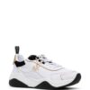 Armani Exchange logo-charm leather lace-up sneakers
