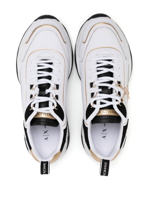 Armani Exchange logo-charm leather lace-up sneakers