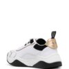 Armani Exchange logo-charm leather lace-up sneakers