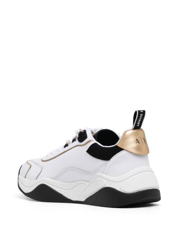 Armani Exchange logo-charm leather lace-up sneakers