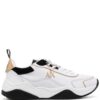 Armani Exchange logo-charm leather lace-up sneakers