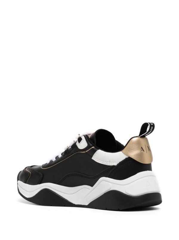 Armani Exchange logo-charm leather lace-up sneakers