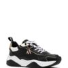 Armani Exchange logo-charm leather lace-up sneakers