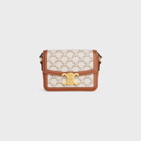 188882BZ4-01BC_1_LIB_W.jpg CELINE TEEN TRIOMPHE BAG IN Triomphe Canvas and Calfskin