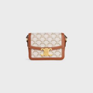 188882BZ4-01BC_1_LIB_W_939821ba-0982-4351-ad60-7ff45c1a1c66.jpg CELINE TEEN TRIOMPHE BAG IN Triomphe Canvas and Calfskin