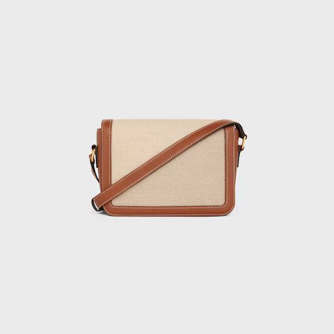 188882EGC-02NT_3_SPR23.jpg CELINE TEEN TRIOMPHE BAG IN TEXTILE AND CALFSKIN