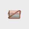 188882GRJ-14ML_3_FALL25_W_948e18ac-0506-459c-afe7-c2ea146cfa47.jpg CELINE TEEN TRIOMPHE BAG IN STRIPED TEXTILE AND CALFSKIN
