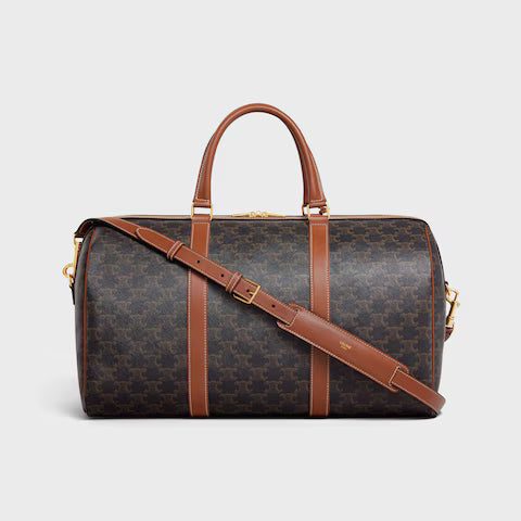 190662CAS-04LU_3_SUM23.jpg CELINE Medium Travel Bag IN Triomphe Canvas and calfskin