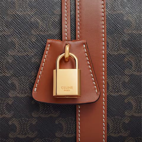 190662CAS-04LU_4_SUM23.jpg CELINE Medium Travel Bag IN Triomphe Canvas and calfskin