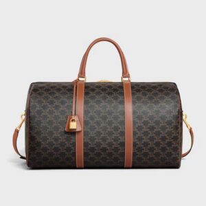 190672CAS-04LU_1_SUM23.jpg CELINE Large Travel Bag IN Triomphe Canvas and calfskin