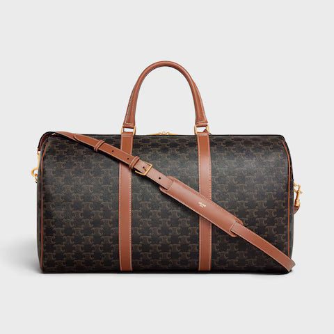 190672CAS-04LU_3_SUM23.jpg CELINE Large Travel Bag IN Triomphe Canvas and calfskin