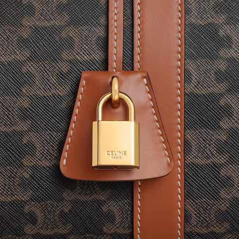 190672CAS-04LU_4_SUM23.jpg CELINE Large Travel Bag IN Triomphe Canvas and calfskin