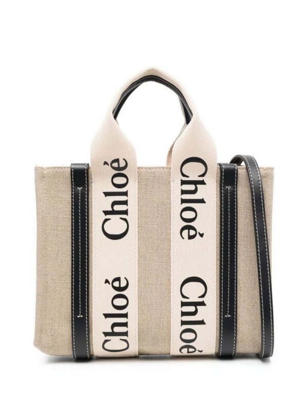 Chloé  Woody logo-strap tote bag