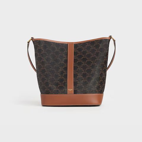 191132CAS-04LU_1_WIN19_W.jpg CELINE Medium Bucket IN Triomphe Canvas and calfskin