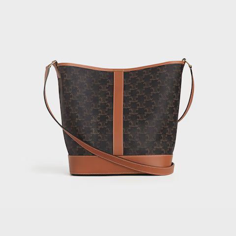 191132CAS-04LU_3_WIN19_W.jpg CELINE Medium Bucket IN Triomphe Canvas and calfskin