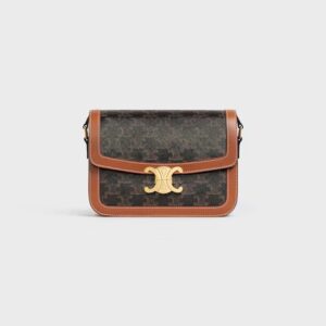 191242BZ4-04LU_1_LIB_W.jpg CELINE CLASSIQUE TRIOMPHE BAG IN Triomphe Canvas and Calfskin