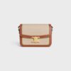 191242EGC-02NT_1_SPR23.jpg CELINE CLASSIQUE TRIOMPHE BAG IN TEXTILE AND CALFSKIN