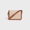 191242EGC-02NT_3_SPR23.jpg CELINE CLASSIQUE TRIOMPHE BAG IN TEXTILE AND CALFSKIN