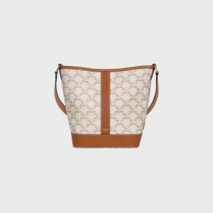 191442CAS-01BC_1_SUM21_613777.jpg CELINE Small Bucket IN Triomphe Canvas and calfskin