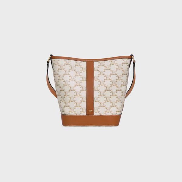 191442CAS-01BC_1_SUM21_613777.jpg CELINE Small Bucket IN Triomphe Canvas and calfskin