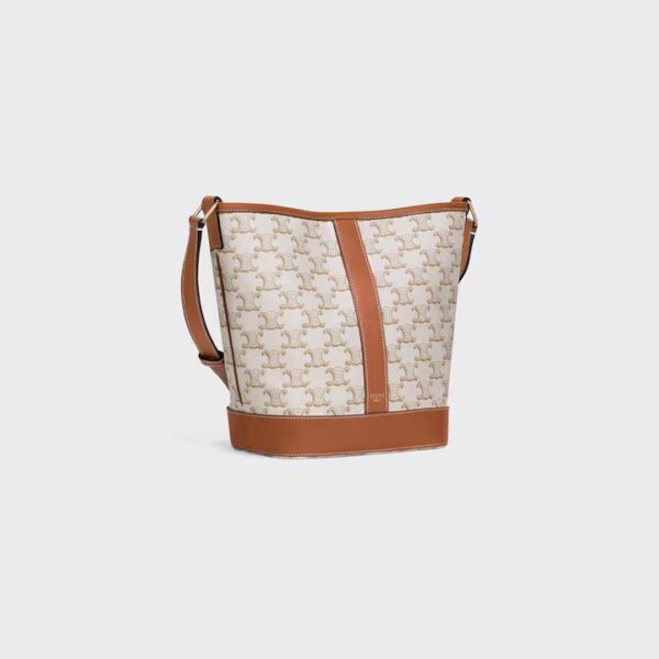 191442CAS-01BC_2_SUM21_613778.jpg CELINE Small Bucket IN Triomphe Canvas and calfskin