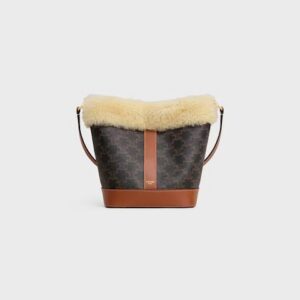 191442GH2-03TV_1_FW24_P2_W.jpg CELINE Small Bucket in TRIOMPHE CANVAS AND SHEARLING