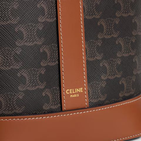191442GH2-03TV_4_FW24_P2_W.jpg CELINE Small Bucket in TRIOMPHE CANVAS AND SHEARLING