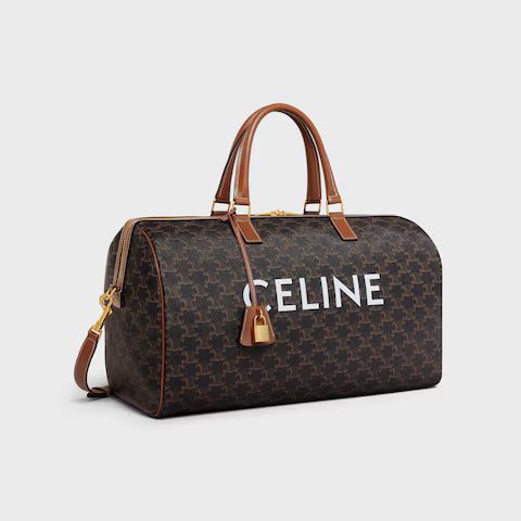 191482CYX-04LU_2_SUM23.jpg CELINE Medium Travel Bag IN Triomphe Canvas with Celine Print