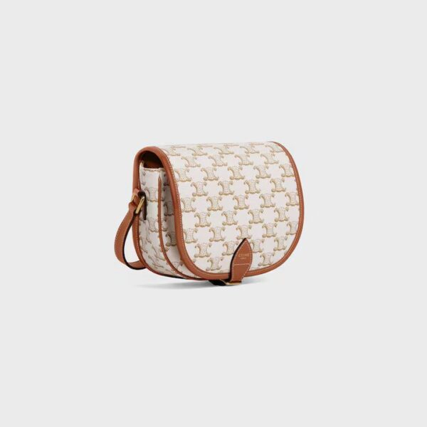 191502BZJ-01BC_2_LIB_613834.jpg CELINE Medium Folco bag in Triomphe Canvas and calfskin