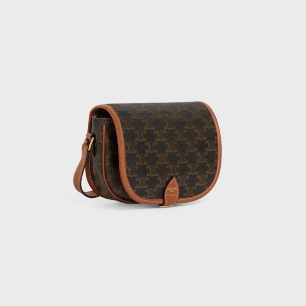 191502BZJ-04LU_2_SPR21_618887.jpg CELINE Medium Folco bag IN Triomphe Canvas and calfskin