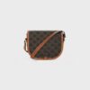 191502BZJ-04LU_3_SS24_W.jpg CELINE Medium Folco bag IN Triomphe Canvas and calfskin