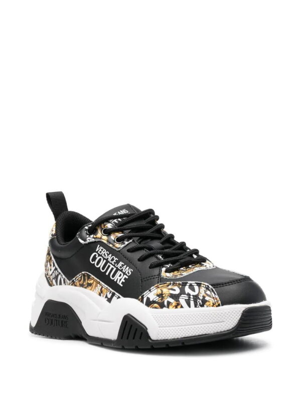 Versace Logo Brush Couture-print sneakers