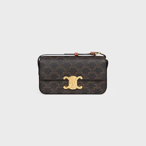 194142CUZ-04LU_1_WIN25_W.jpg CELINE SHOULDER BAG CLAUDE IN Triomphe canvas and calfskin