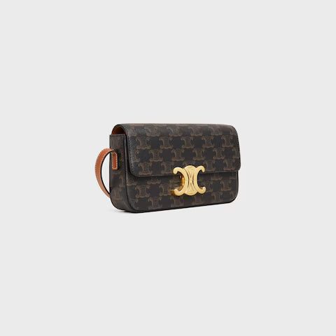 194142CUZ-04LU_2_WIN25_W.jpg CELINE SHOULDER BAG CLAUDE IN Triomphe canvas and calfskin