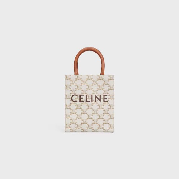 194372BZK-01BC_1_LIB_613841.jpg CELINE Mini Vertical Cabas IN Triomphe Canvas with Celine print