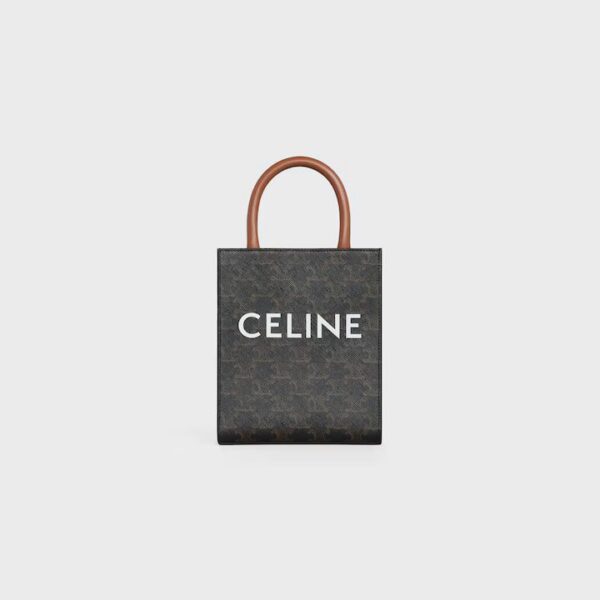 194372BZK-04LU_1_FALL20_723665.jpg CELINE Mini Vertical Cabas IN Triomphe Canvas with Celine print