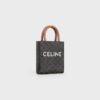 194372BZK-04LU_2_FALL20_723669.jpg CELINE Mini Vertical Cabas IN Triomphe Canvas with Celine print