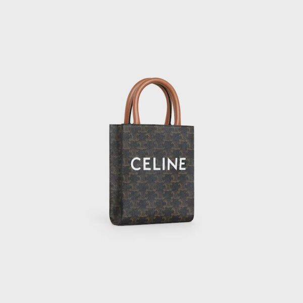 194372BZK-04LU_2_FALL20_723669.jpg CELINE Mini Vertical Cabas IN Triomphe Canvas with Celine print