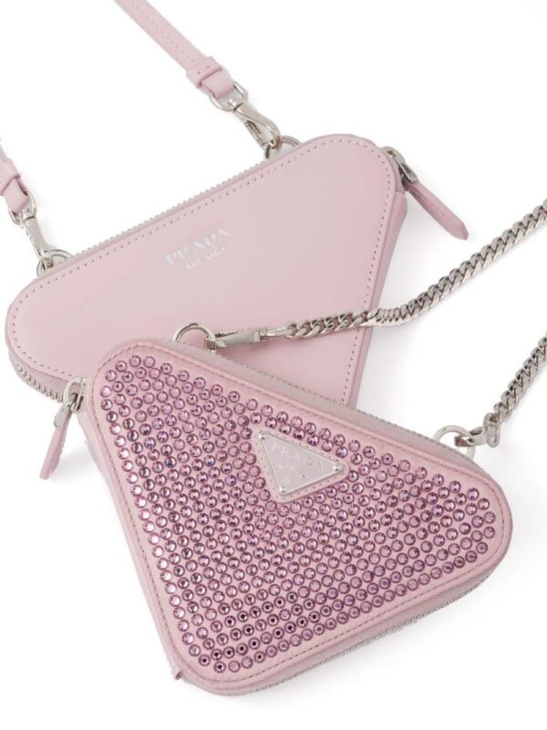 Prada  mini Triangle crystal-embellished crossbody bag