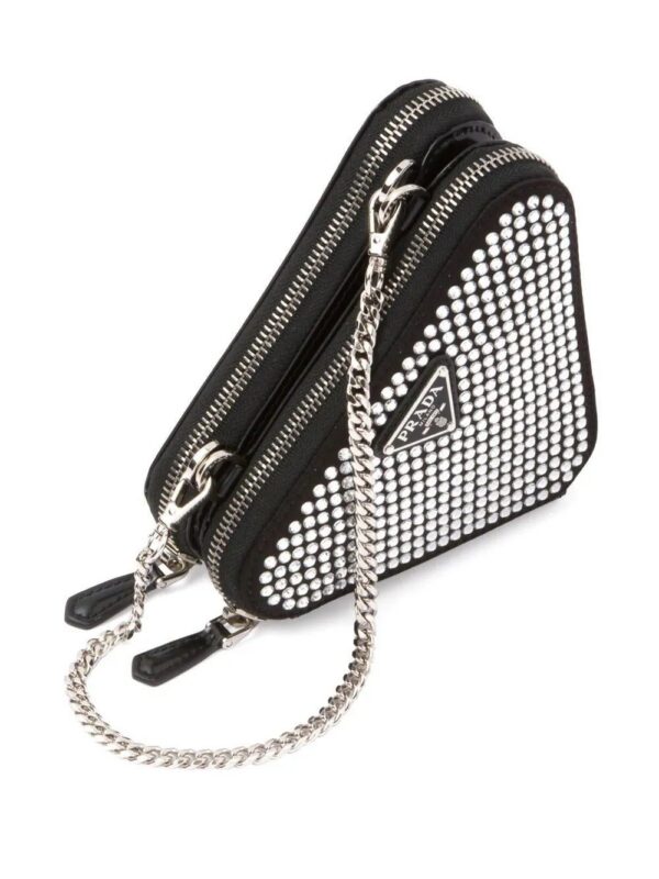 Prada  mini Triangle crystal-embellished crossbody bag