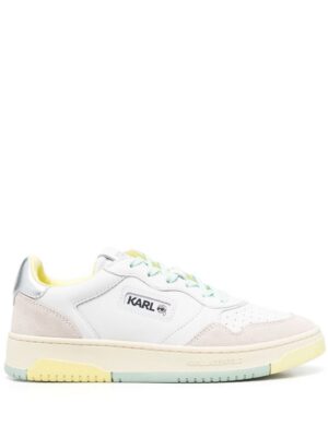 Karl Lagerfeld embroidered-logo leather sneakers
